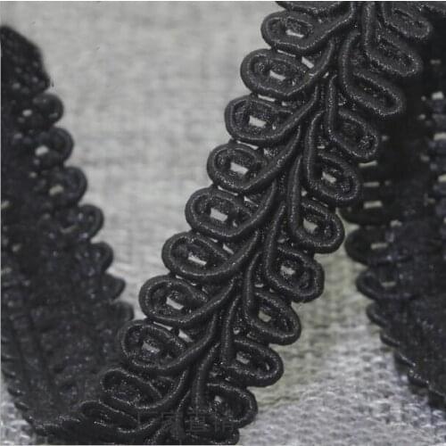 90Yards High-grade White Black Centipeded Lace Trim 1.3CM Wide Knitted Clothing Accessories Braided Curve Lace Ribbons