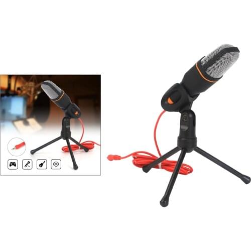 Audio Condenser Microphone 3.5mm Plug Home Stereo MIC Desktop Tripod for PC Video Chatting Gaming Podcast Recording Singing