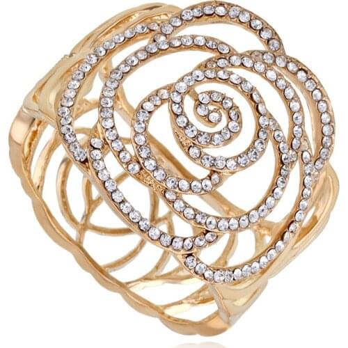 Selling big roses super flash full of drilling hollow fashion bangles for women