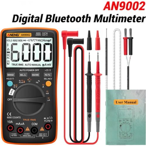 Bluetooth Digital Multimeter Wireless RMS Manual/Auto Strong Toughness Electric Portable Range Voltmeter Ammeter