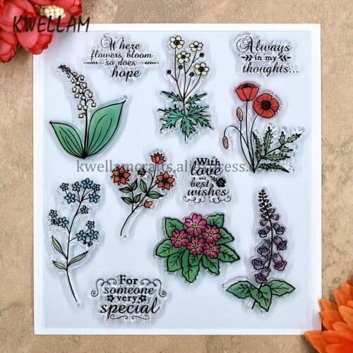 Flowers Scrapbook DIY photo cards rubber stamp clear stamp transparent stamp 13.5x15cm KW8031515