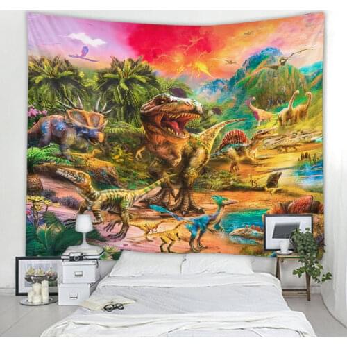 3D Dinosaur Decoration Tapestry Jurassic Dinosaur Wall Tapestry Gypsy Witchcraft Wall Decoration Tapestry Bedroom Wall Tapestry