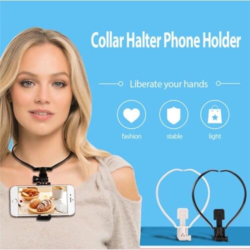 Lazy Hands Free Neck Phone Holder Adjustable Necklace Mobile Phone Stand Bracket Wearable Mount Holder For iPhone Samsung Xiaomi