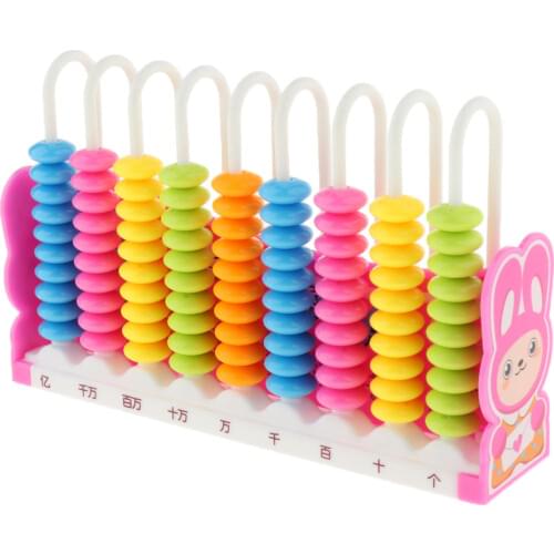 Kids Math Montessori Learning Toy - Plastic Add & Subtract Abacus with 90 Colorful Beads Cute Design