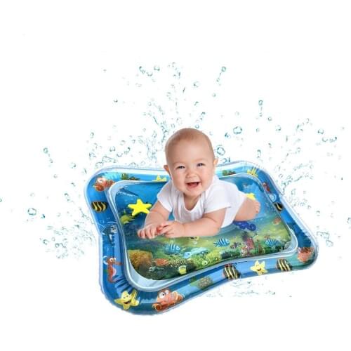 Baby Kids Thicken PVC Infant Tummy Time Play Mat Water Play Mat Toys Inflatable Toddler Activity Play Water Mat for Babies