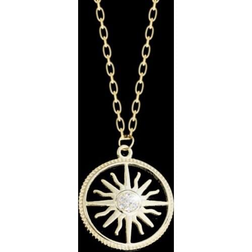 Hiyong Vintage Silver Star Moon Necklace Fashion Sun Apollo Helios Statue Choker Pendant Necklaces Women Party Summer Jewelry