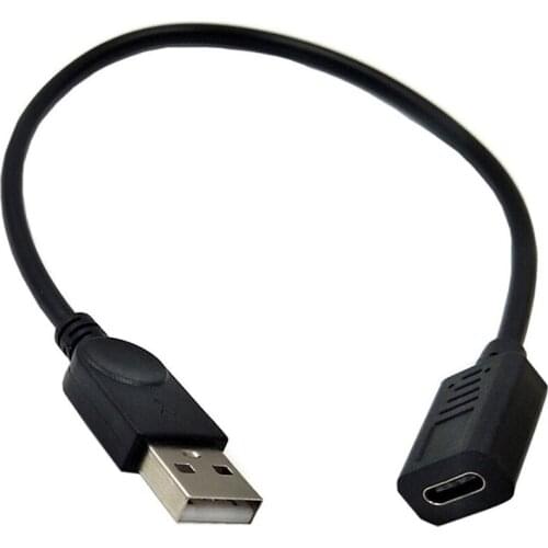 USB2.0 (Type-A) male to USB3.1 (Type-C)Female USB Data Sync & Charge Cable 0.25m