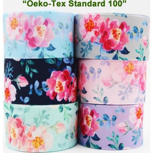 1 Inch 25 MM Satin Printed Colorful Handmade Flowers l Ribbon Wedding DIY Crafts Tape 6 Colors