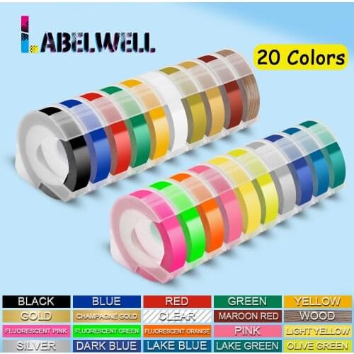 Labelwell 1Pcs Printer Ribbon for Dymo Plastic 3D Embossing Label Tape PVC label Compatible for Dymo 1610 12965 Motex E-101 E303