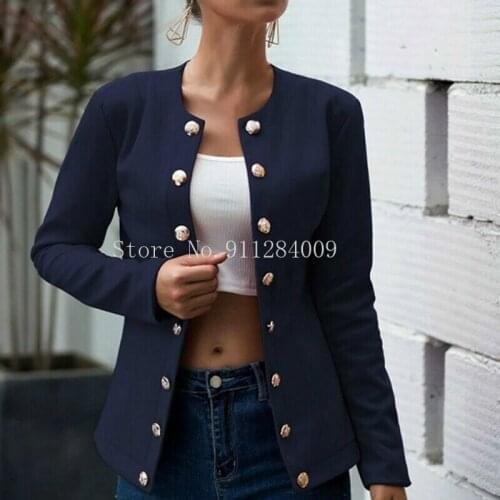 Marpai Autumn Blazer Women Casual Blazer Long Sleeves Office Lady Jacket Womens Double Breasted Buttons Blazer Jackets