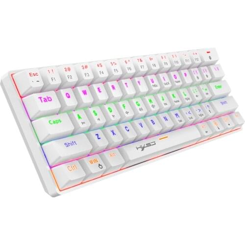 Mini Mechanical Gaming Keyboard Colorful RGB Backlit Type C 61 Keys Blue Switch Keyboard for PC Desktop Laptop Gamer
