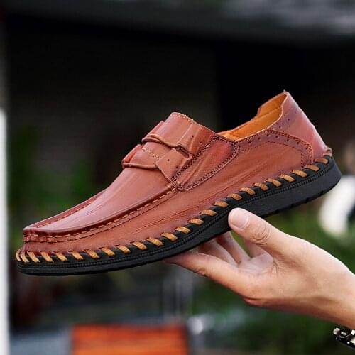 Men Loafers Shoes Leather Casual Sneakers Male Fashion Footwear Soft Dress Party Shoes Men Chaussure Homme Big Size 47