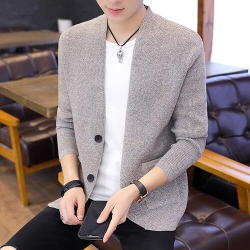 Sweater Men High Quality Cardigan Men Autumn Knitted Cotton Wool Sweater Coats Fashion Slim Fit Pull Homme