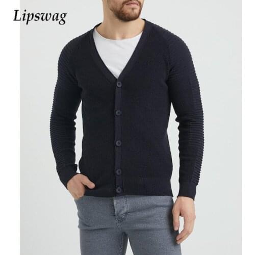 2021 Men New Casual Long Sleeve Coats Autumn Winter Fashion Mens Knitted Sweater Coat Loose Solid Buttons Cardigan Sweaters