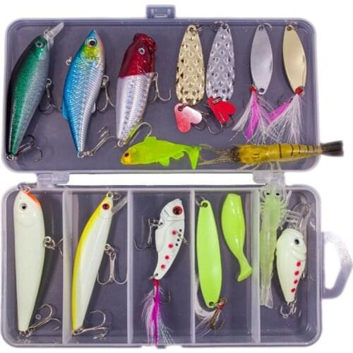 Multiple Fishing Lure set Wobblers Artificial Mixed Colors styles Plastic Metal Bait Soft Fishing Lure Kit Fishing tackle set