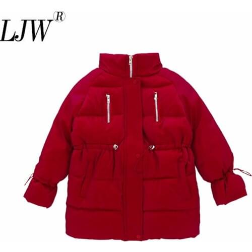 New cotton-padded jacket, big childrens padded jacket, girls waist, sweet warmth, padded jacket, red cotton-padded jacket