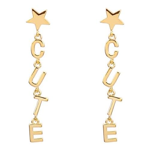 2020 new Letter CUTE AMORE ANGEL Long Drop Earrings for Women Chain Dangle Earrings CZ Crystal Christmas Gifts Wedding Jewelry