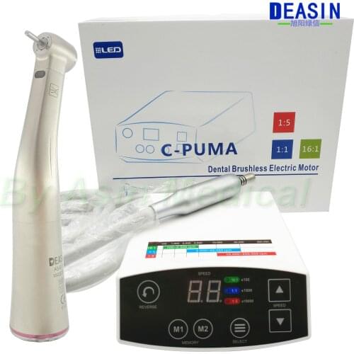 HIGH quality NEW 1 Set COXO Dental White LED Brushless Mini Electric Micro Motor System C-PUMA + 1:5 RED increasing