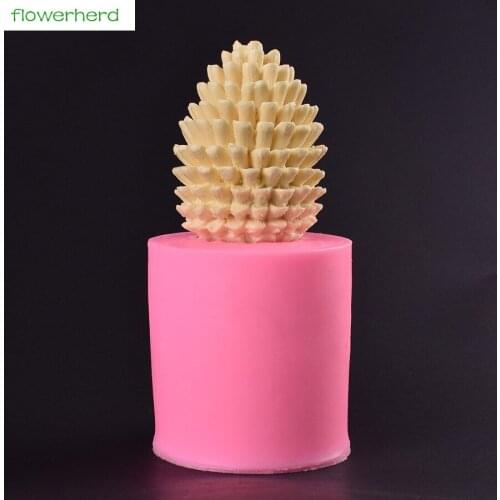 New Silicone molds Pinecone 3D soap mold Food-grade molds for Christmas candle mould New year mold