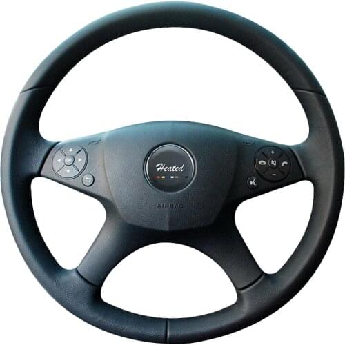 DIY wheel steering cover for Mercedes Benz W204 C-Class 2007-2010 C280 C230 C180 C260 C200 C300 braid on the steering wheel