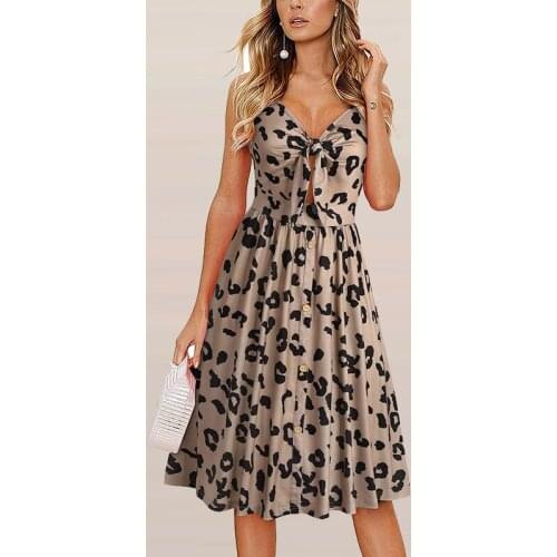 Hirigin Sexy V-Neck Bow Office Lady A-Line Dress Summer Fashion Backless Party Dress Elegant Retro Print Lady Casual Dresses