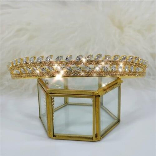 Luxury Tiaras And Crowns Zircon Princess Pageant Engagement Headband Wedding Crystal Hair Accessories Evening Bridal Jewelry