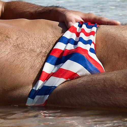 SD322 summer sexy stripe men swimwear sunga beach swim trunk shorts board surfing swimsuit men bathing suit zwembroek heren