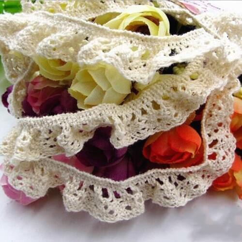 Wide 1.5cm white cotton Elastic Lace Trim Ribbon DIY Apparel Sewing/Fabric DIY Garment Accessories Decoration wh