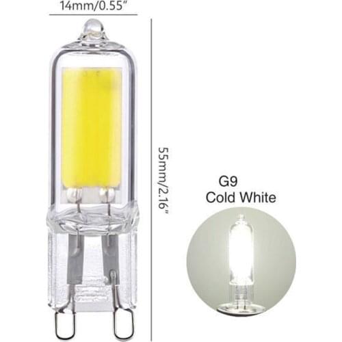 Dimmable COB G9 glass Lamp AC/DC 230V 220V LED Bulb 6W 9W 360 Beam Angle Replace Halogen Lamp Chandelier Lights 1PCS/lot