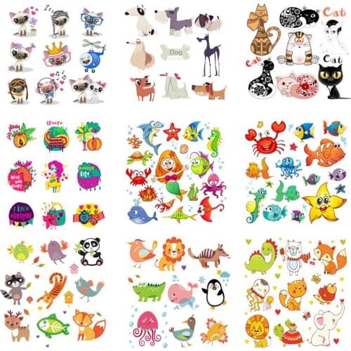 Iron-on Transfers for Clothing Patches for Clothes Stickers Diy Cartoon Cute Patch Flex Fusible Transfer Vinyl Adhesive Stripe C
