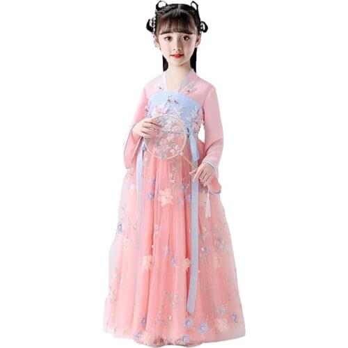 Traditional Chinese Folk Dance Costumes Girls Children Classical Kids Tang Dynasty Costume Fairy Han Tang Dynasty Girls Dresses