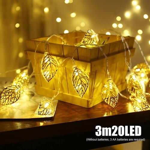 10/20 LED Leaves Style Light String Twinkle Garlands Battery Powered Christmas Lamp Holiday Party Wedding Decorative Fairy Light