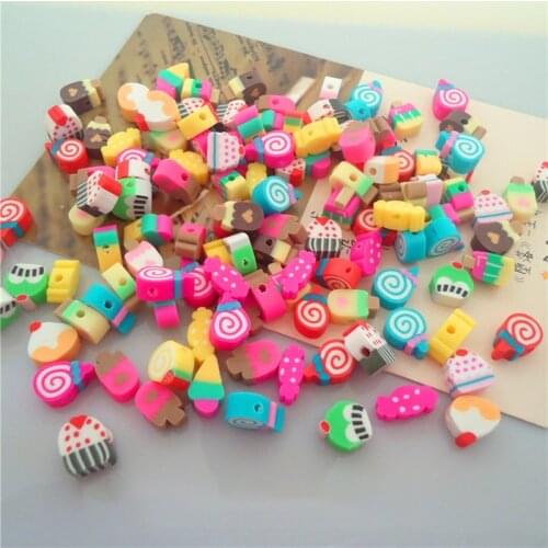 10mm mixed color DIY handmade beaded fruit cake plum shape loose beads bracelet necklace making materials 200 pcs