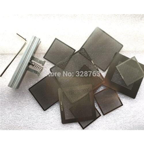 10 pcs /set Bga Reballing Universal Stencil Tample Kit with free Universal Reball Station Freeshipping