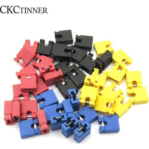 100 PCS 2.54mm Standard Circuit Board Jumper Cap Shunts Short Circuit Cap Connector cap Red White Blue