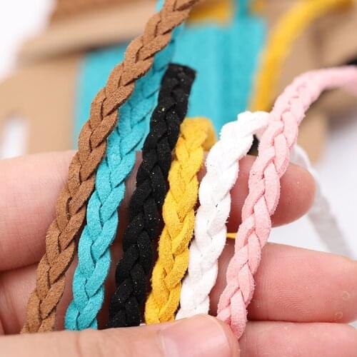 3yards/card 5mm Faux Suede Cord Three Strand Weave Fit Leather Craft Necklace Jewely Bracelet Korean Velvet Rope Diy Supplies