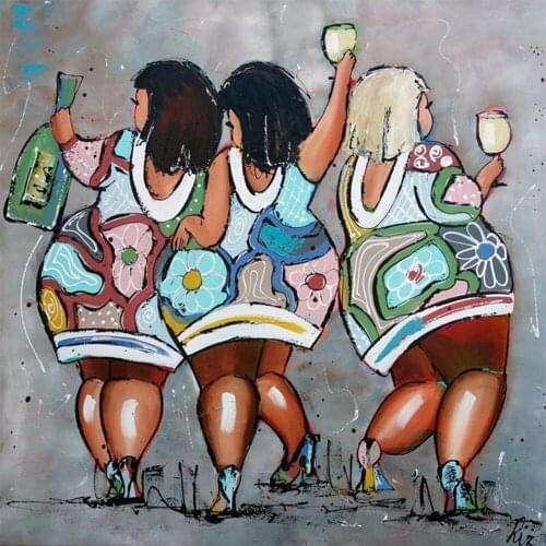 Diamond Embroidery 5D DIY Full Square Drill Diamond Painting Three women drink Diamond Mosaic Rhinestone Crafts Sticker