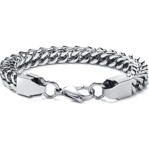 2021 Trendy Fashion Stainless Steel Keel Chain Men Bracelet Steel Color Mens Jewelry bransoletkaarmband heren pulseras hombre