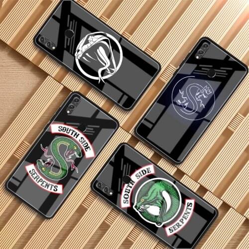 Logo Riverdale SouthSide Serpent Tempered Glass Case For Huawei P20 P30 Lite Pro Mate20 honor 8X 10Lite Cover Protective Fundas
