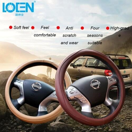 LOEN Steering-wheel Cover Leather Steering Wheel Car Styling for Audi chevrolet toyota hyundai Nissan Mitsubishi kia BMW