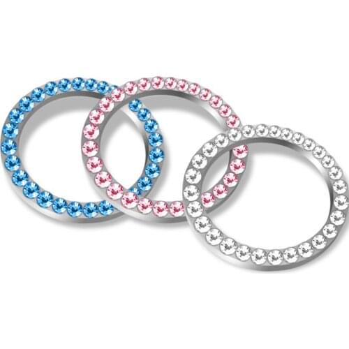 One Button Start Decorative Ring Hand-set Crystal Automobile Starter Switch Decor Car Interior Rhinestone Ring Car Accessories