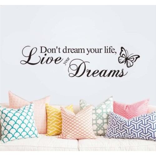 Don't Dream Your Life Art Vinyl Quote Wall Stickers Wall Decals Home Decor Live Your Dreams
