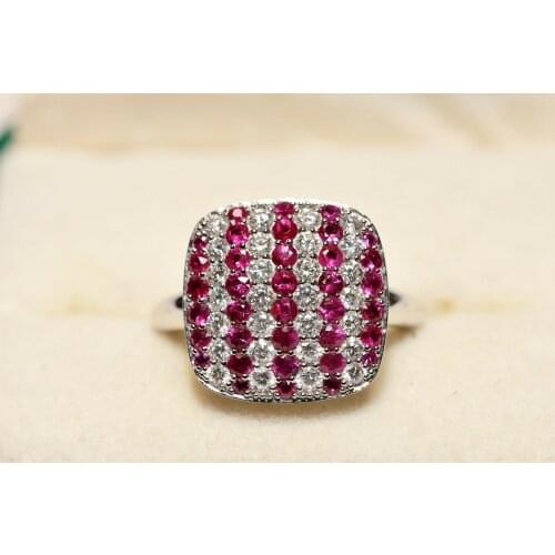 PERFECT 18K GOLD NATURAL DIAMOND AND RUBY DECORATED AMAZING STRONG RING