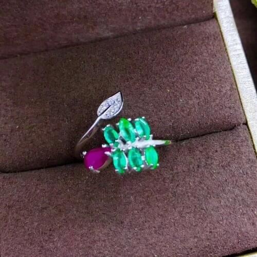 Emerald 4mm*6mm Ring 925 Sterling Solid Silver Pear Cut Fabulous Vintage Jewelry For Women On Sale Gift