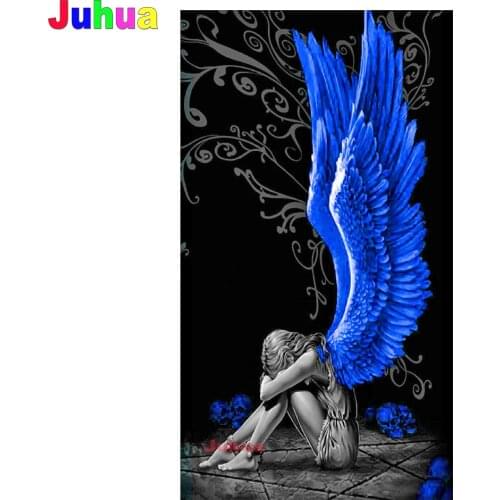 Fantasy Blue Wing Skull Angel Diamond Mosaic full square drill Diy diamond painting 5d diamond mazayka embroidery large home Art