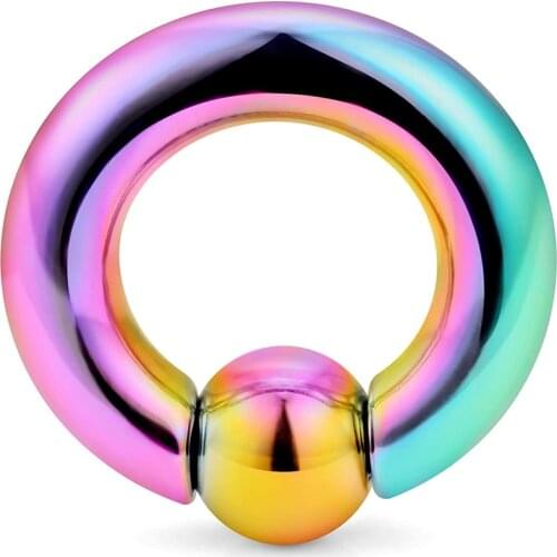 Pussy piercing PA Ring-Captive Bead Rings Rainbow Spring Action CBR Screwball Rings Pierced Body Sold Individually