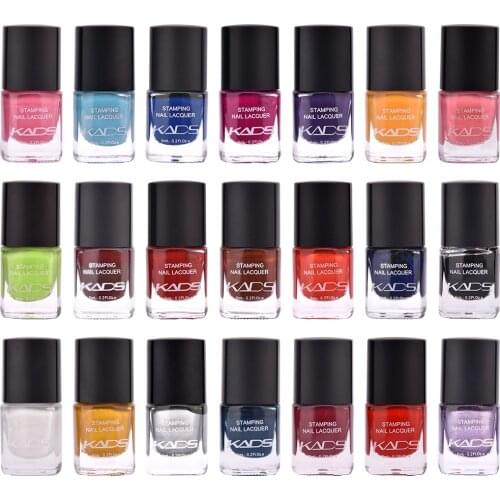 KADS 6ml Stamping Nail Art Polish Gold White Black Nail Printing Lacquer for Stamping Plates Template Nails Stamp Varnish Tool
