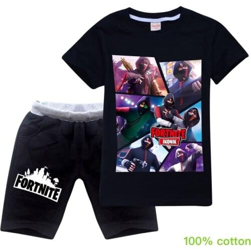 Fortnites Kid Baby Boys' Girls Summer Clothes Cotton Short Sleeve T-Shirt Tops+Short Pants Casual Outfit Children Clothing Sets