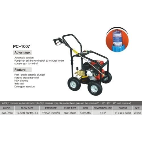 PC-1007 series all copper high pressure washing plunger pump washer