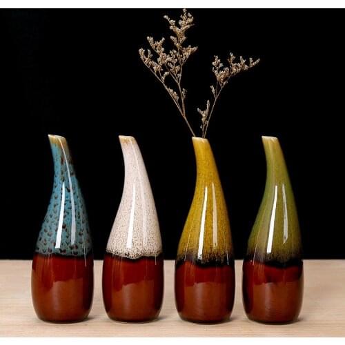 Mini Multicolor Ceramic Hydroponic Plant Vases Flower Pot Flower Arrangement Vase Tabletop Plants Bonsai Nordic Home Decorations
